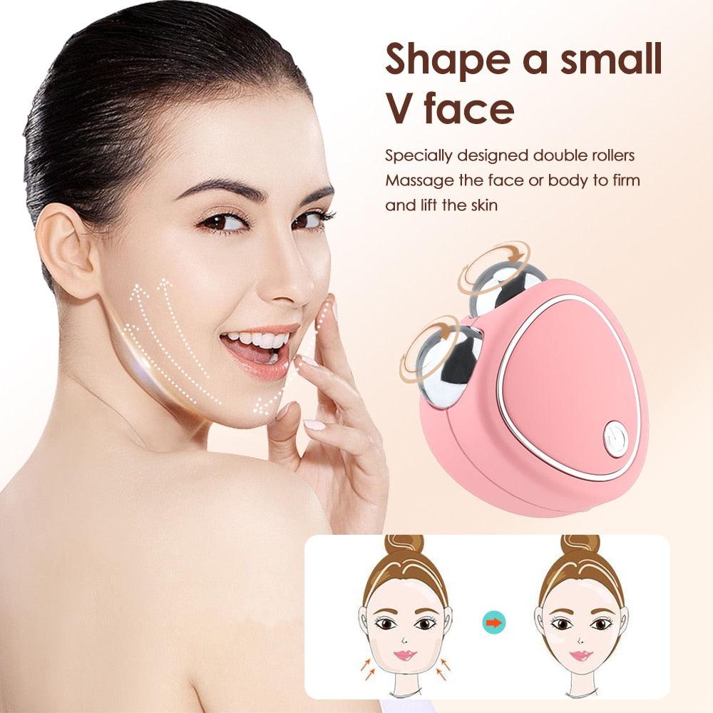 Low EMS Microcurrent Facial Massager Face Lift Machine Roller Skin Tightening Rejuvenation Facial Wrinkle Remover Beauty Device