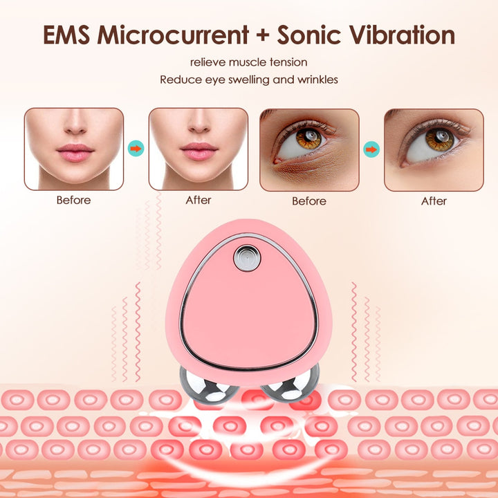 Low EMS Microcurrent Facial Massager Face Lift Machine Roller Skin Tightening Rejuvenation Facial Wrinkle Remover Beauty Device