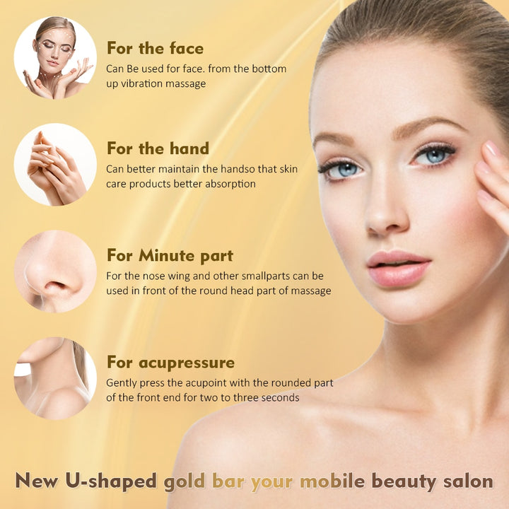 24k Golden Facial Roller Massager T Shape